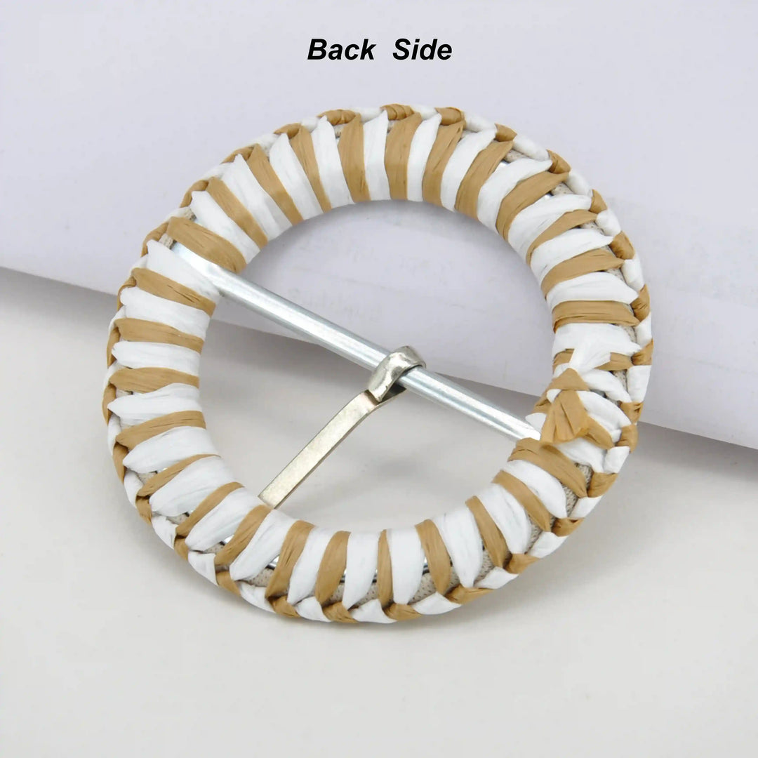 Ani Accessories Multicolor Circular Raffia Buckle for Belt Bag Garment DIY Craft Sewing Apparel Decoration