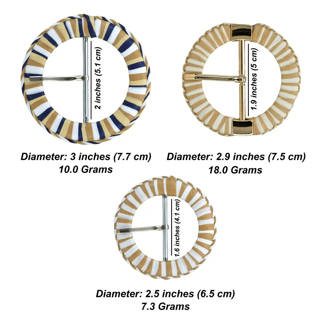 Ani Accessories Multicolor Circular Raffia Buckle for Belt Bag Garment DIY Sewing Craft Fashion Decoration