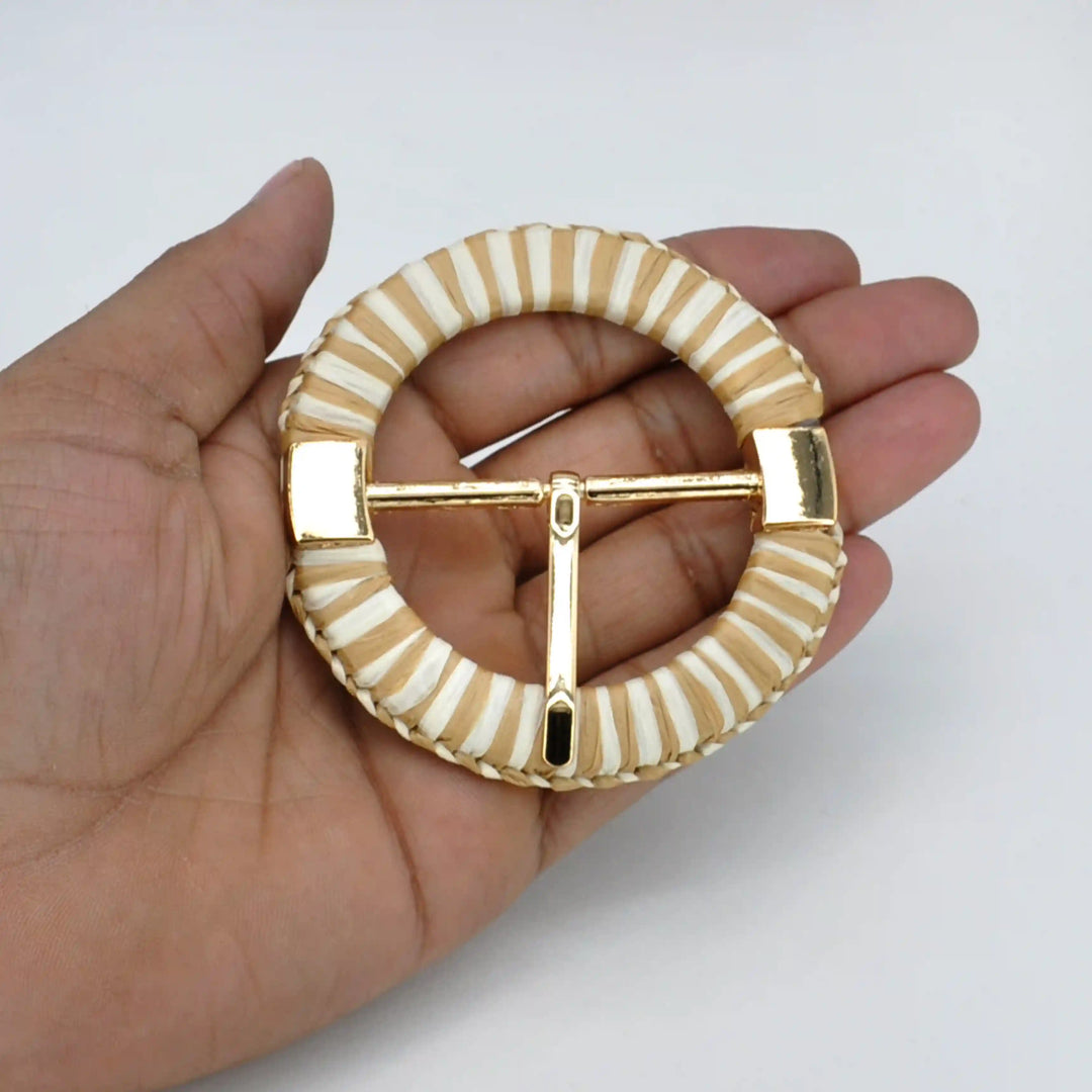 Ani Accessories Multicolor Circular Raffia Buckle for Belt Bag Apparel DIY Sewing Craft Fashion Decoration