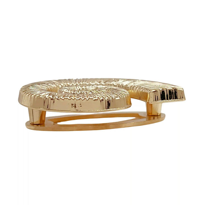 Ani Accessories Nautical Charm Metal Buckle zooming image of the side view of the buckle n a white background.