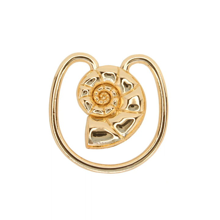 Buy Now Ani Accessories Ocean's Shell Embrace metal buckle with reflective shine shown clearly on a white background.