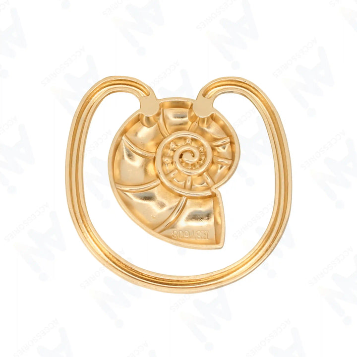 Ani Accessories Ocean's Shell Embrace metal buckle backside image of the buckle in a white background.