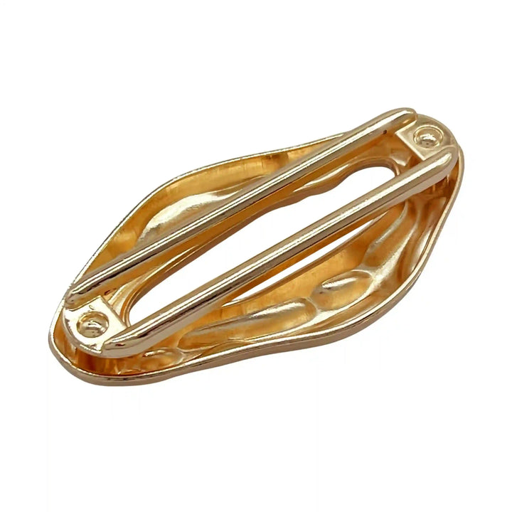 Ani Accessories Organic Shaped Gold Buckle Zooming image of  backside image in the white background