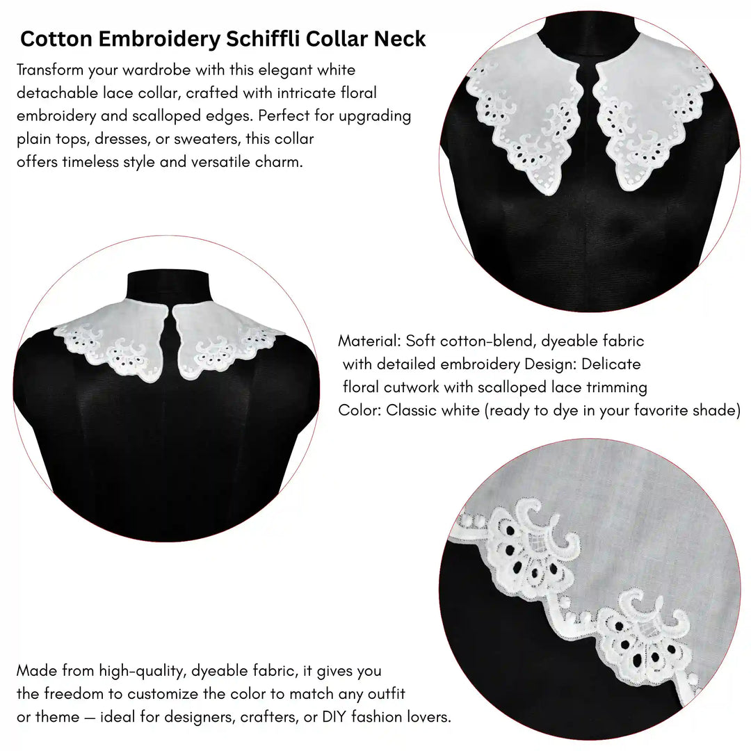 Ani Accessories Peter Pan Cutwork Neck Collar adding elegant charm to women dresses and festive outfits
