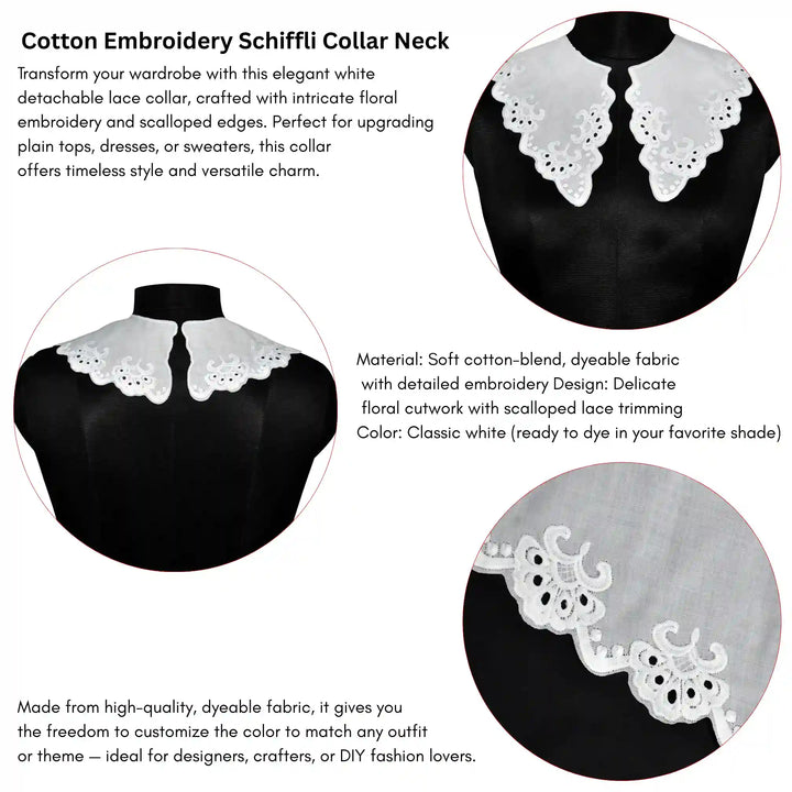 Ani Accessories Peter Pan Cutwork Neck Collar adding elegant charm to women dresses and festive outfits