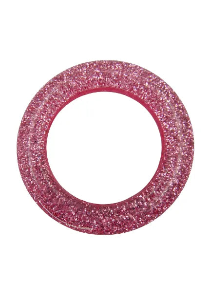 Buy Now Ani Accessories pink sparkling resin ring buckle with glossy surface shown on a white background for product clarity