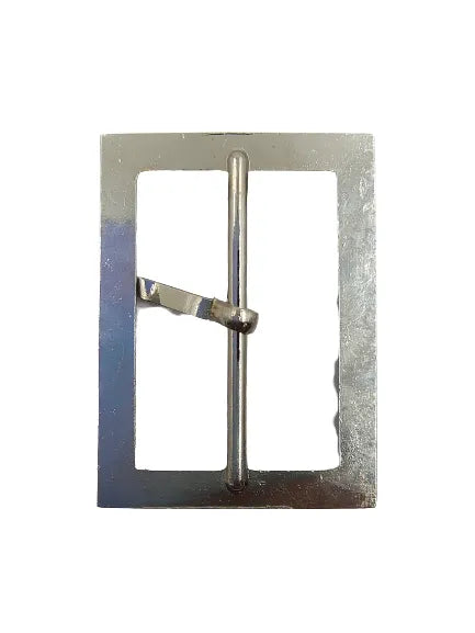  Ani Accessories Prong Shiny Rhinestone Silver Buckle backside image of the buckle in white background.
