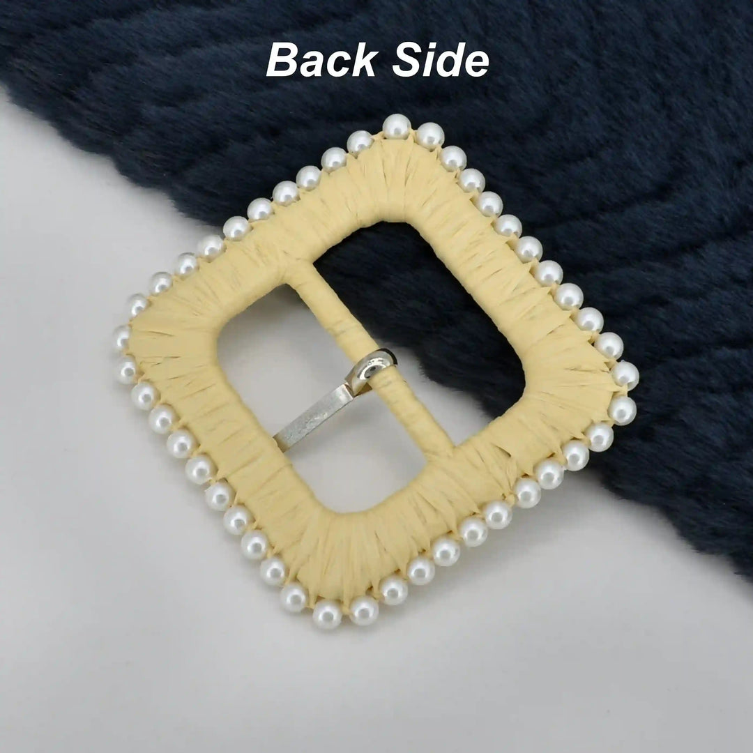 Ani Accessories Raffia Rattan Handmade Buckle for Belt Bag Apparel Sewing DIY Craft Women Fashion Accessory