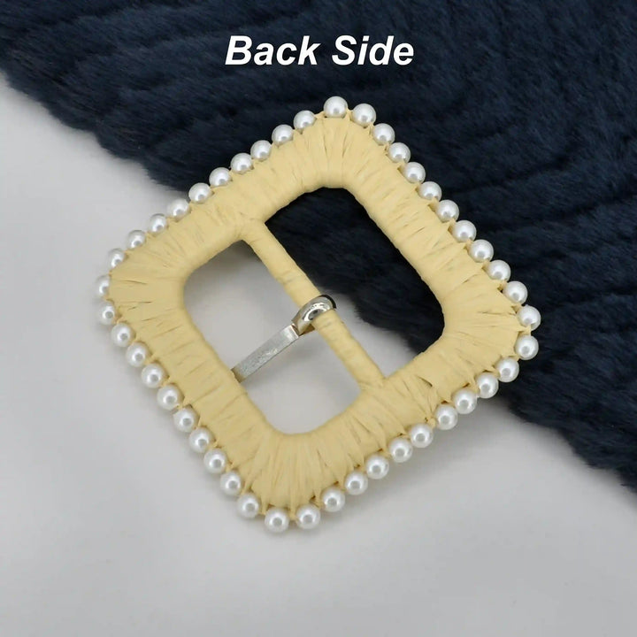 Ani Accessories Raffia Rattan Handmade Buckle for Belt Bag Apparel Sewing DIY Craft Women Fashion Accessory