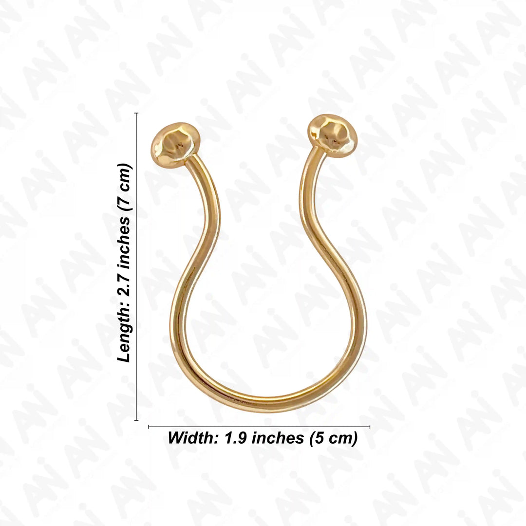 Ani Accessories Refined Curved Gold Metal Buckle size written in the white background.