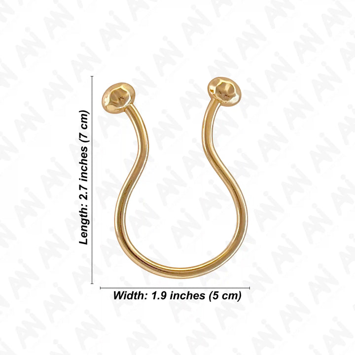Ani Accessories Refined Curved Gold Metal Buckle size written in the white background.