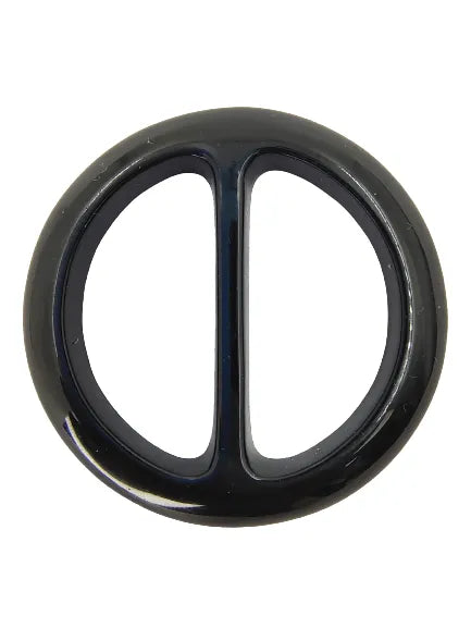 Buy Now Ani Accessories black circle resin adjustable buckle with a glossy finish, displayed on a clean white background.