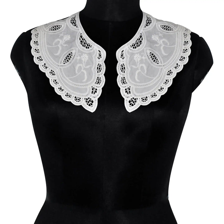 Ani Accessories Richelieu inspire Peter collar with intricate cutwork embroidery for dresses blouses and DIY fashion