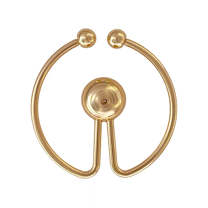 Ani Accessories Round Ball Tip Gold Metal Buckle zooming image in the white background.