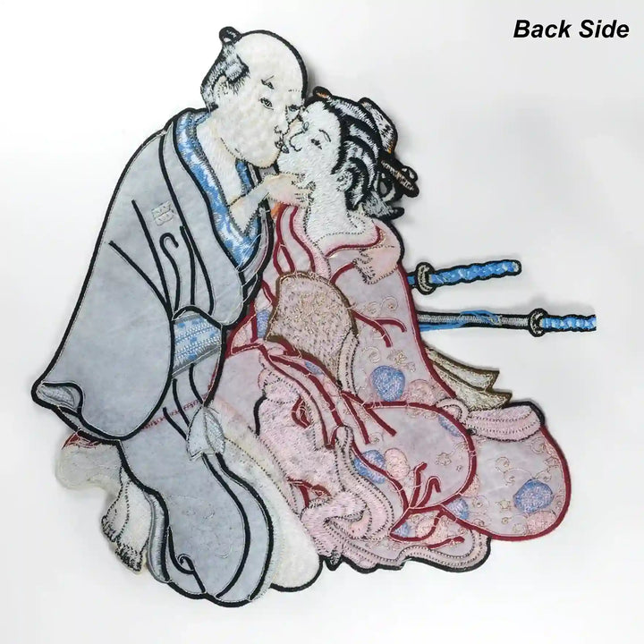 Ani Accessories Samurai and Geisha Embroidered Sew On Patch Badge for Jackets Kurta Bags DIY Craft Clothing Applique