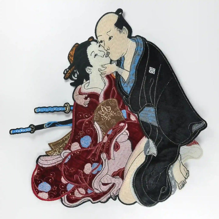 Ani Accessories Samurai and Geisha Embroidered Sew On Patch Badge for Jackets Kurtis Caps DIY Craft Clothing Applique