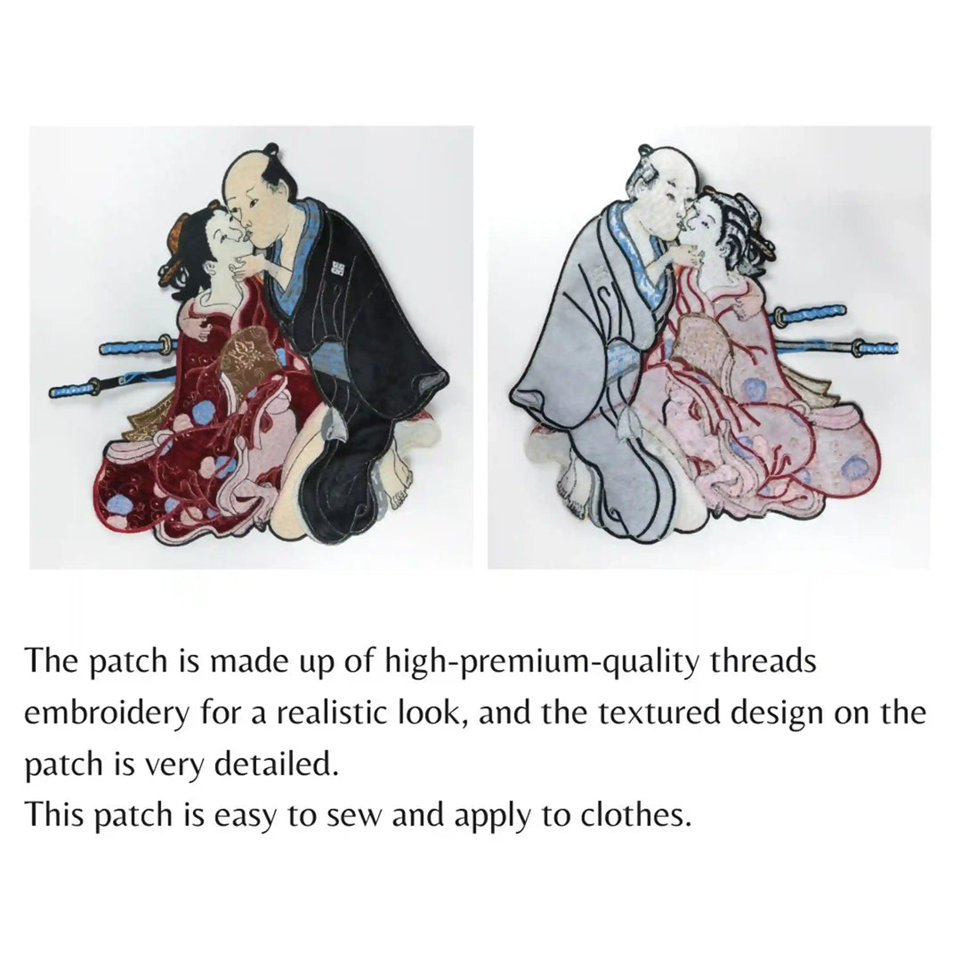 Ani Accessories Samurai and Geisha Embroidered Sew On Patch Badge for Jackets Kurtis Hats DIY Craft Clothing Applique