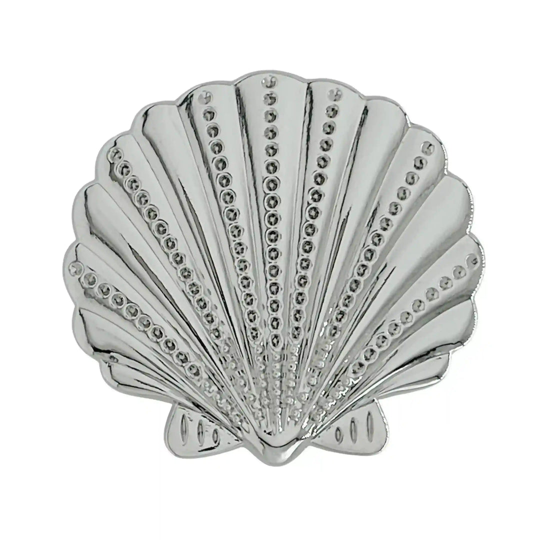 Ani Accessories Scallop Shell Silver  Metal Buckle zooming image in the white background.