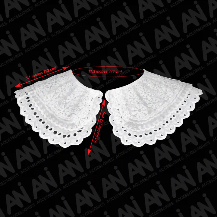 Ani Accessories Scalloped Edge Lace Neck Collar adding elegant charm to women dresses and festive outfits