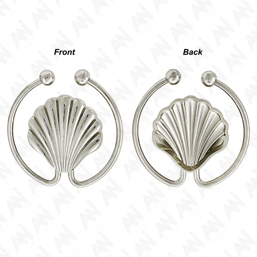 Ani Accessories Scalloped Shell Metal Buckle front and back image in the white background.