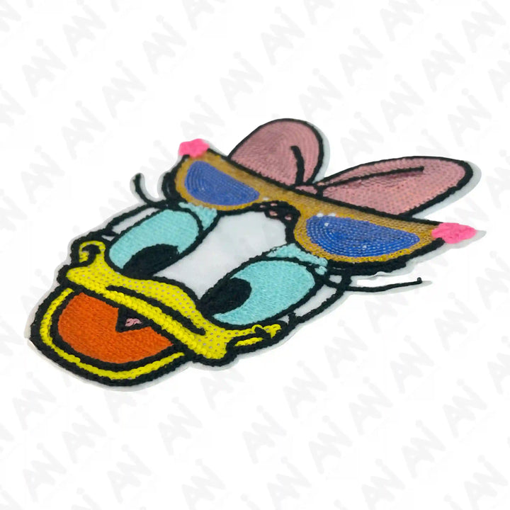 Ani Accessories Sequins Daisy Duck patch for women jackets shirts denim jeans bags and DIY clothing projects with sparkling character design