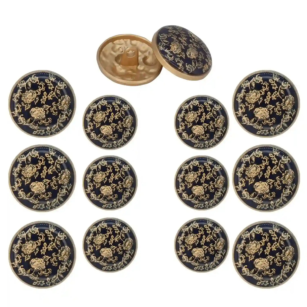 Ani Accessories Set of 12 Floral Design Buttons Perfect for Trendy and Vintage Styles, perfect for DIY Crafts and Sewing Projects