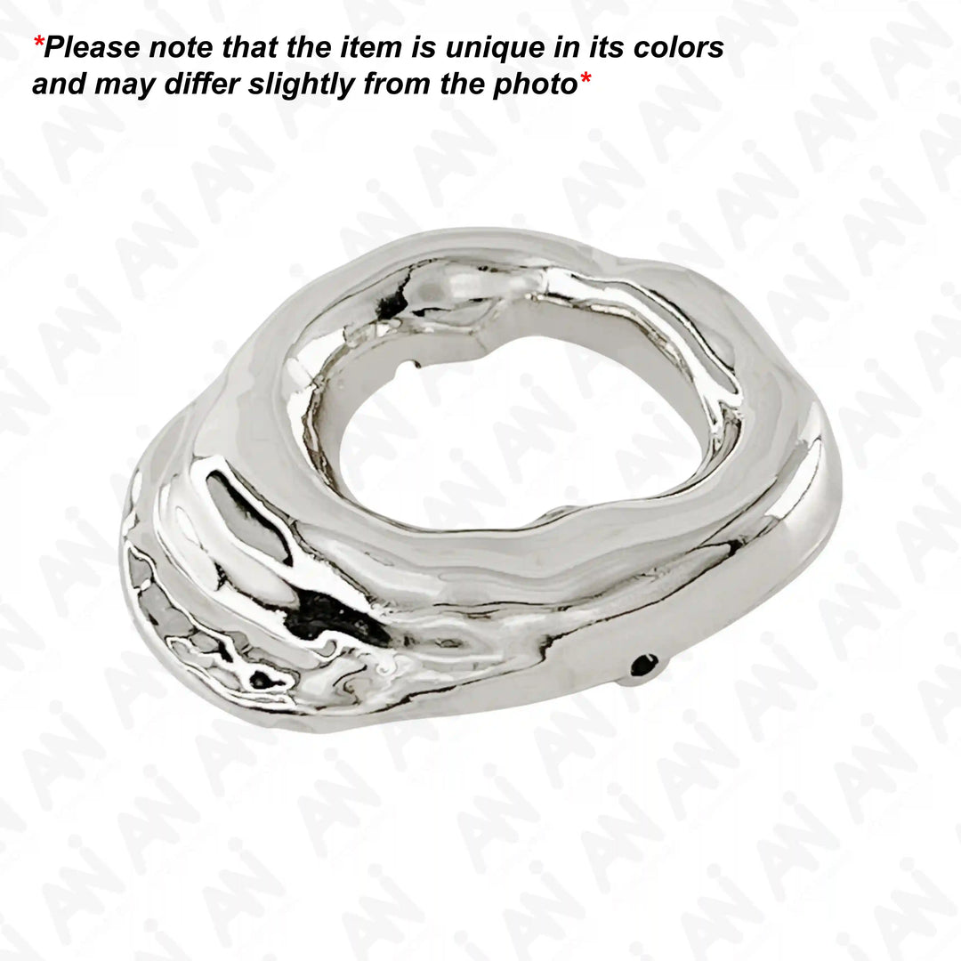 Ani Accessories Shiny Silver Metal Buckle Caution written on the white background that product may slightly differ from the image.