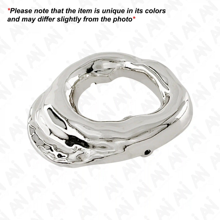 Ani Accessories Shiny Silver Metal Buckle Caution written on the white background that product may slightly differ from the image.