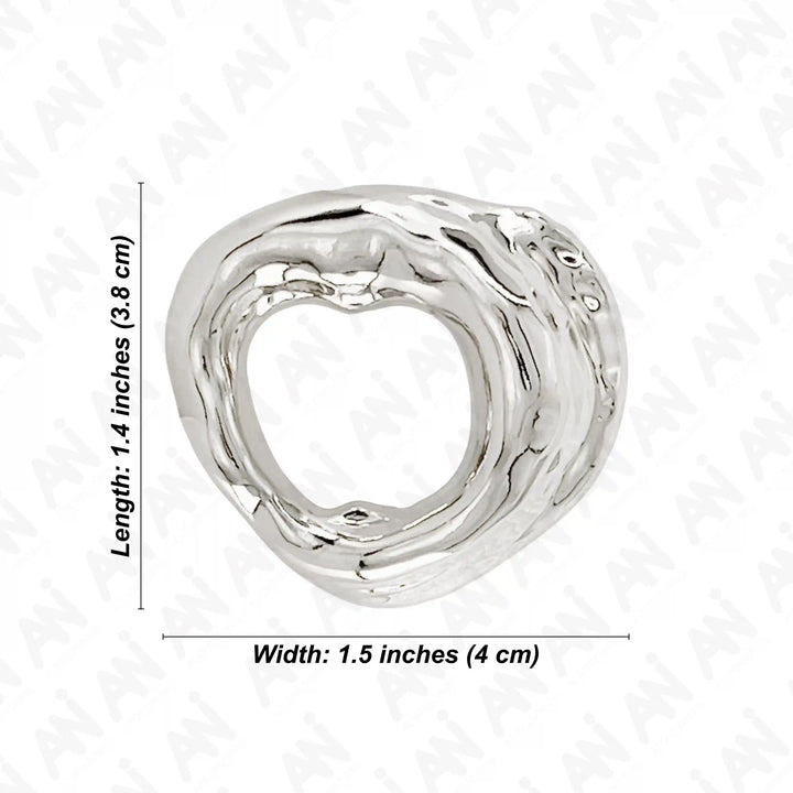 Ani Accessories Shiny Silver Metal Buckle size written on the white background.