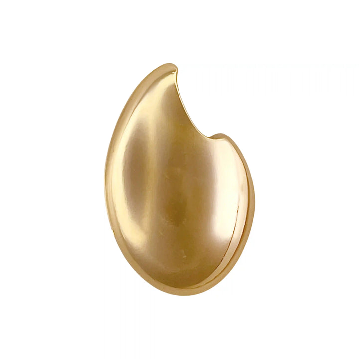 Ani Accessories Solstice  gold Petal Buckle reflection in  white background.