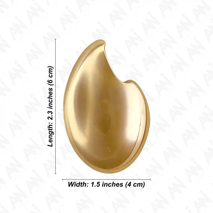 Ani Accessories Solstice  gold Petal Buckle Size written in white background.