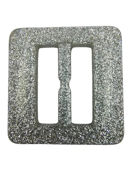 Buy now Ani Accessories resin buckle designed with dazzling silver sparkle, styled on a pure white background for clean visuals