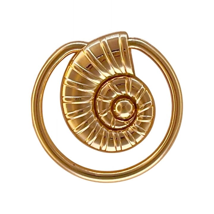 Ani Accessories Spiral Shell Gold Shiny Buckle zooming image in the white background.