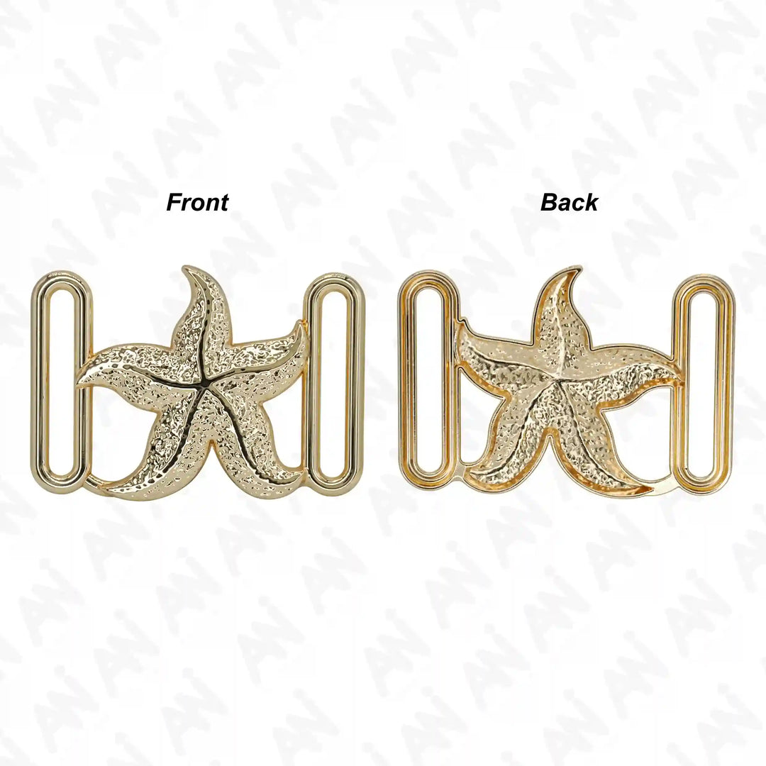 Ani Accessories Star Fish Party Wear & Beach Wear Buckle  zooming front &  back image in a white background.