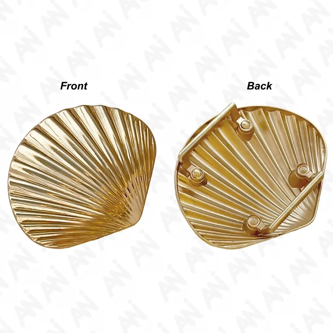 Ani Accessories Stylish Shell Design Buckle shown front and back image with white background.