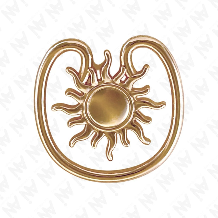 Ani Accessories Sun Spiral Golden metal Buckle  on white background.