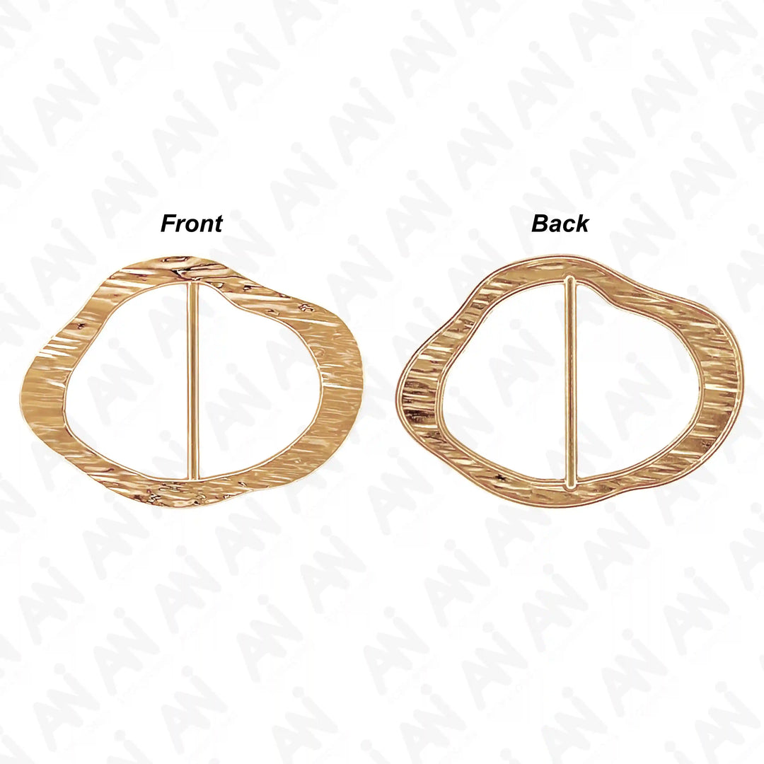 Ani Accessories Textured Oval Buckle front and back image in the white background.