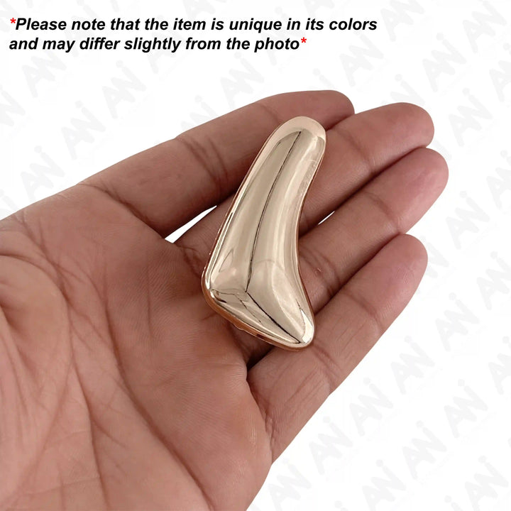 Ani Accessories Tidal Shape Buckle on the palm to show the size of the  buckle with caution written on the white background that product may be slightly differ from the image.