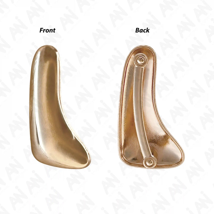 Ani Accessories Tidal Shape Buckle front and back image the reflection  on the buckle in the white background.