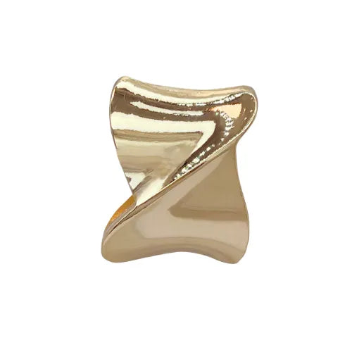 Ani Accessories Twisted Design Gold Metal Buckle zooming image in the white background.