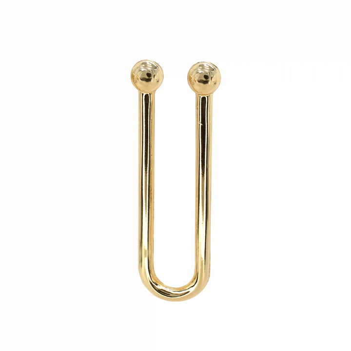 Ani Accessories U-Shaped Elegant Metal Gold Buckle zooming image of the buckle in the white background.