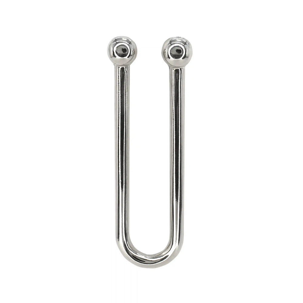 Ani Accessories U-Shaped Elegant Metal  Silver Buckle zooming image in the white background.