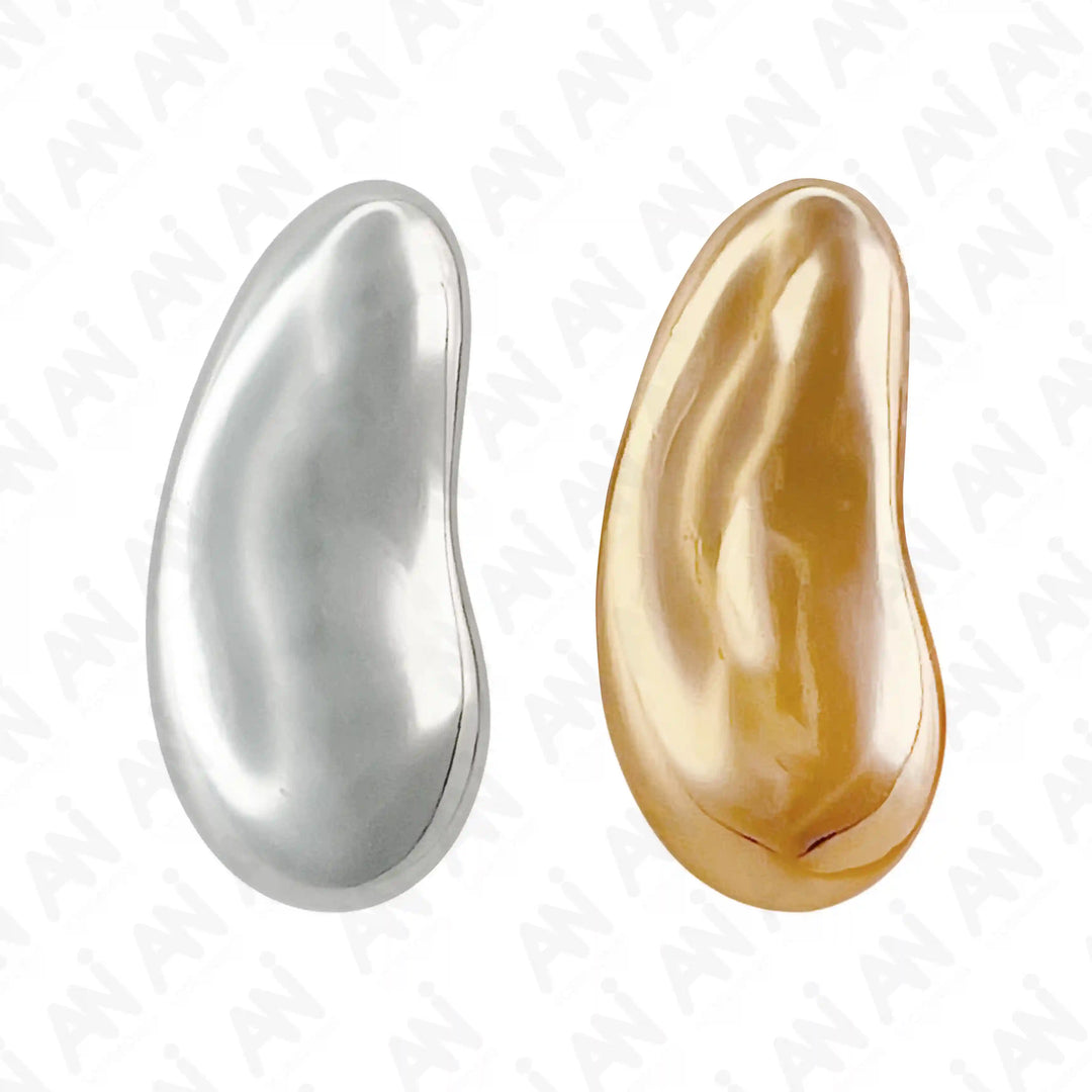 Buy Now Ani Accessories Unique Bean  Design Metal Buckle in gold and silver design in the white background .
