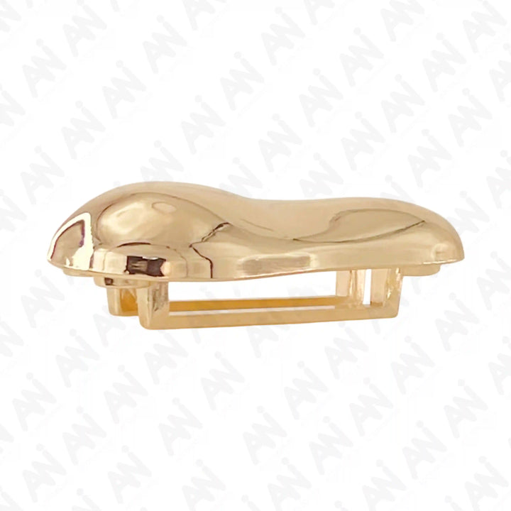 Ani Accessories Unique Bean  Design Metal Buckle standing on the white background to show the depth of the buckle.