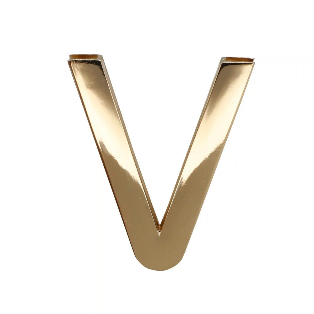  Ani Accessories V-Shaped Elegant Metal  gold Buckle in focus zooming image on the buckle in the white background.