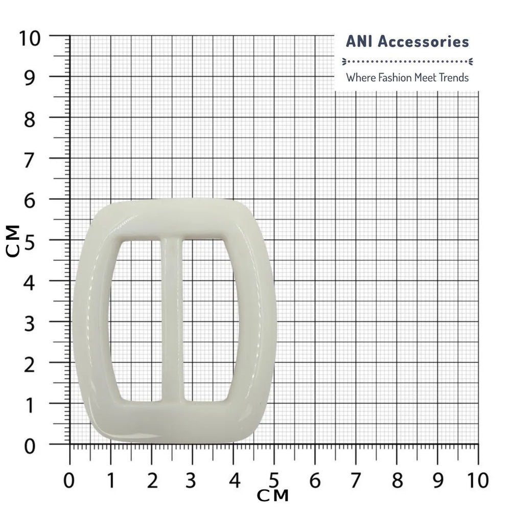  Ani Accessories  White Cylinder Shape White ABS Buckle Place on a Size Chart bar graph to show the exact size of the buckle.