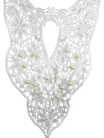 Ani Accessories baroque-inspired floral lace round pearl neckline adding a luxurious statement to women’s fashion