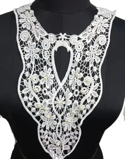 Ani Accessories baroque floral lace round pearl neckline with rich detailing for elegant ethnic and designer wear