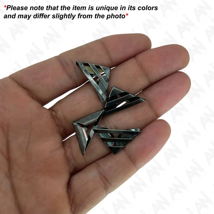 Ani Accessories | Black metallic majesty  4 piece on palm of the hand  with info of product may be slightly  differ from the image.