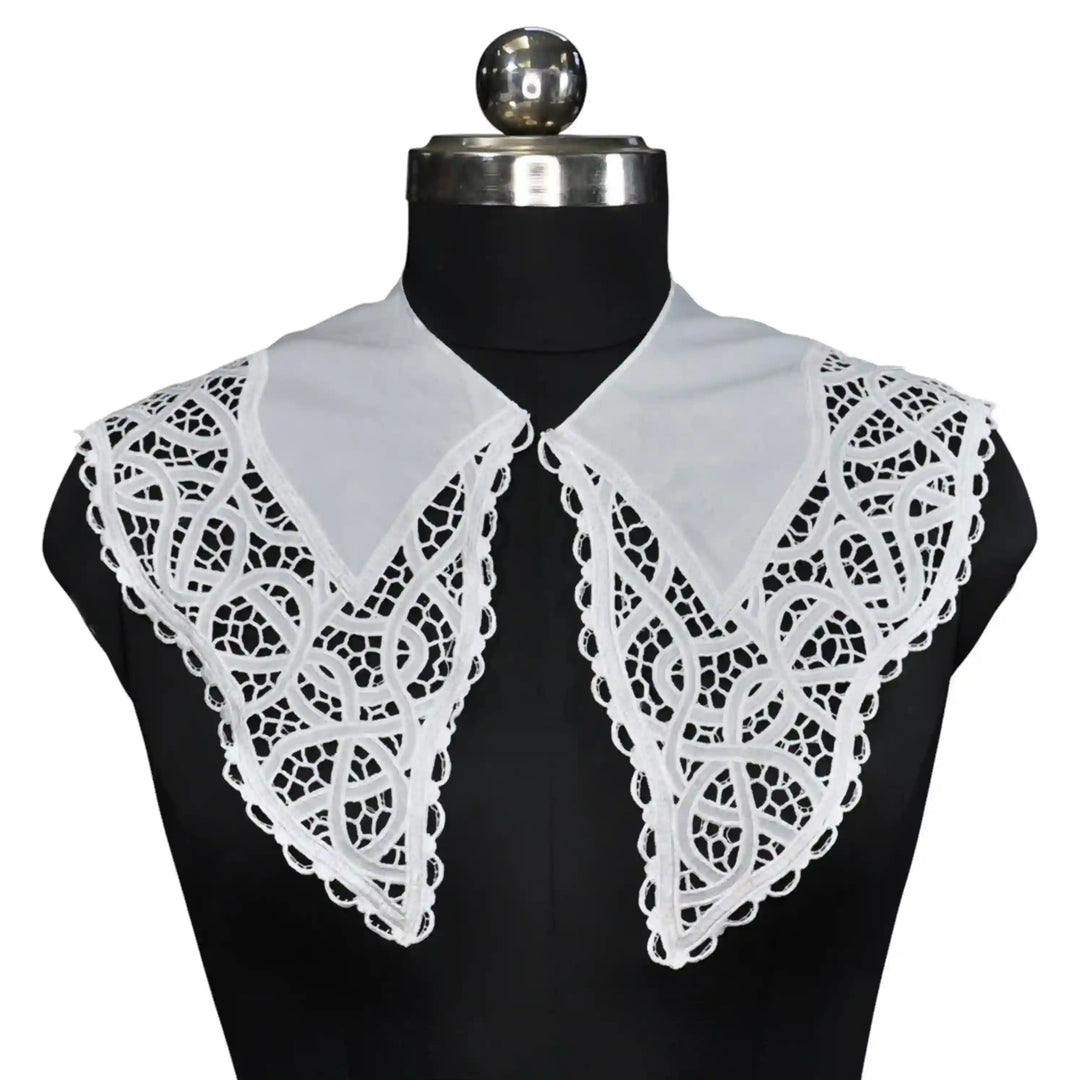 Ani Accessories broderie anglaise Peter Pan collar with delicate eyelet embroidery for dresses and blouses